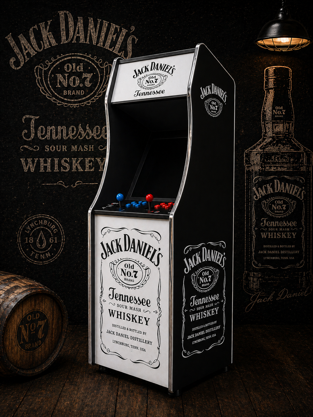 Borne Arcade Jack Daniel's Noir et Blanc