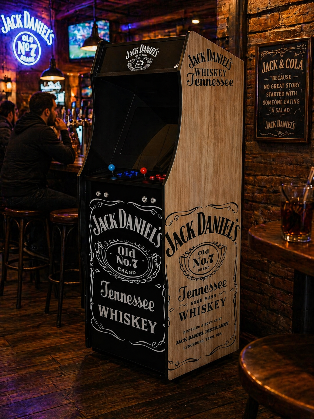 Borne Arcade Jack Daniel's Noir et Bois
